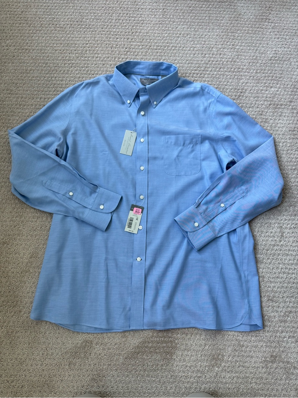Daniel Cremieux Signature Collection Blue Button-Down Dress Shirt Supima NonIron